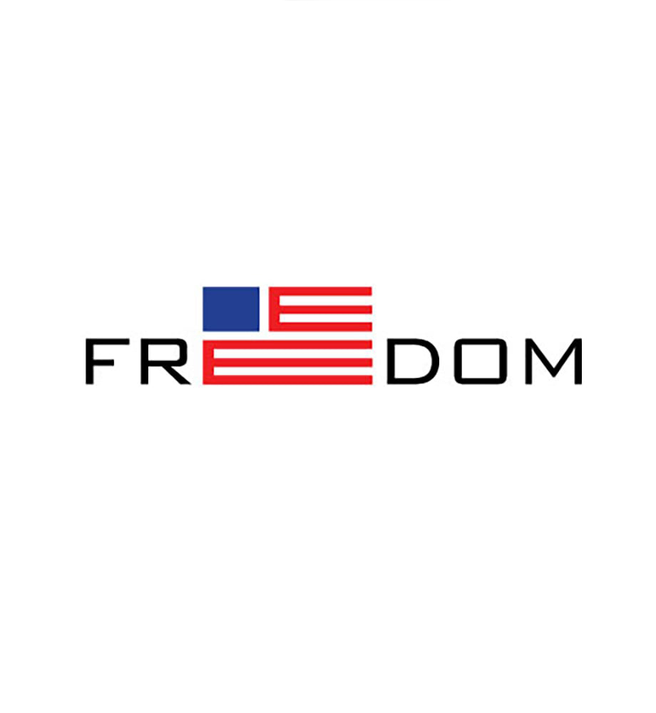Freedom (the E's are part of an American flag).