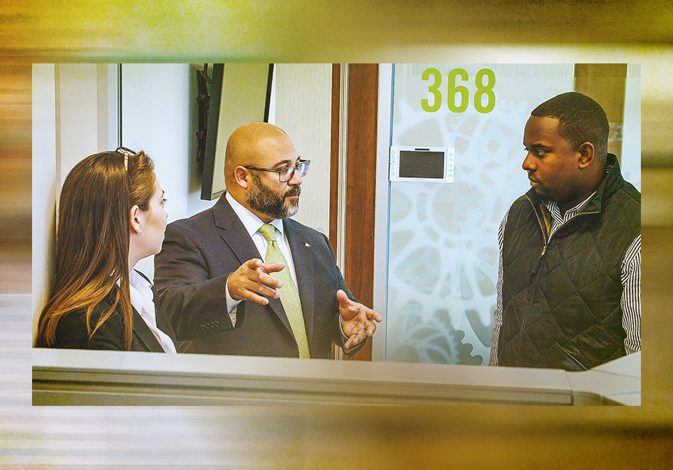 Dion Barrett and two associates