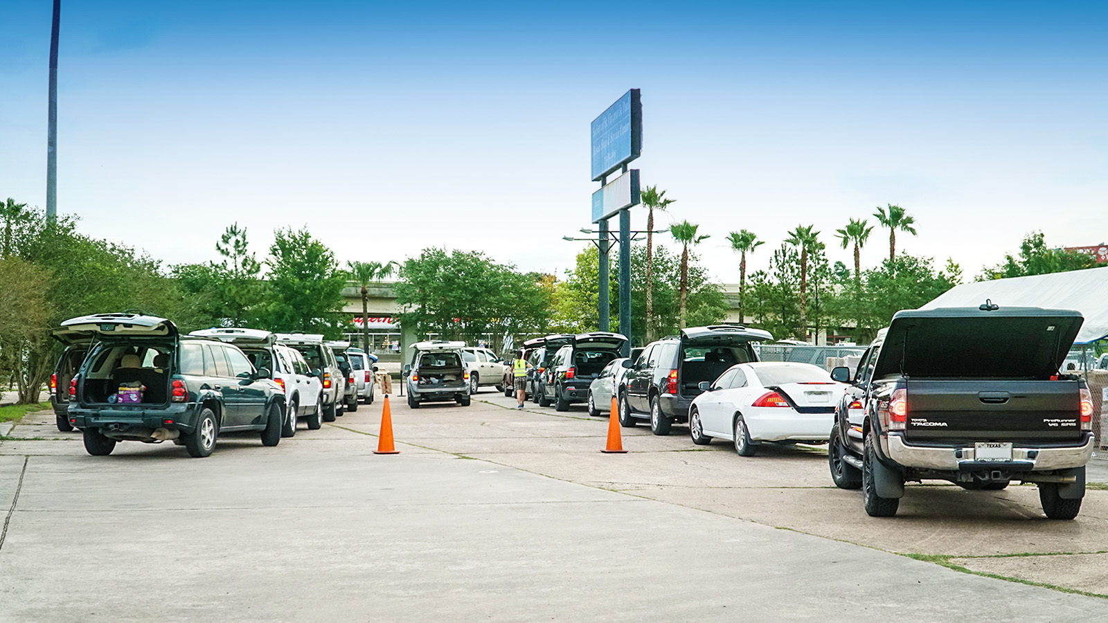Car lines stretching for miles have been a common sight at food banks across the nation following the coronavirus outbreak. 
