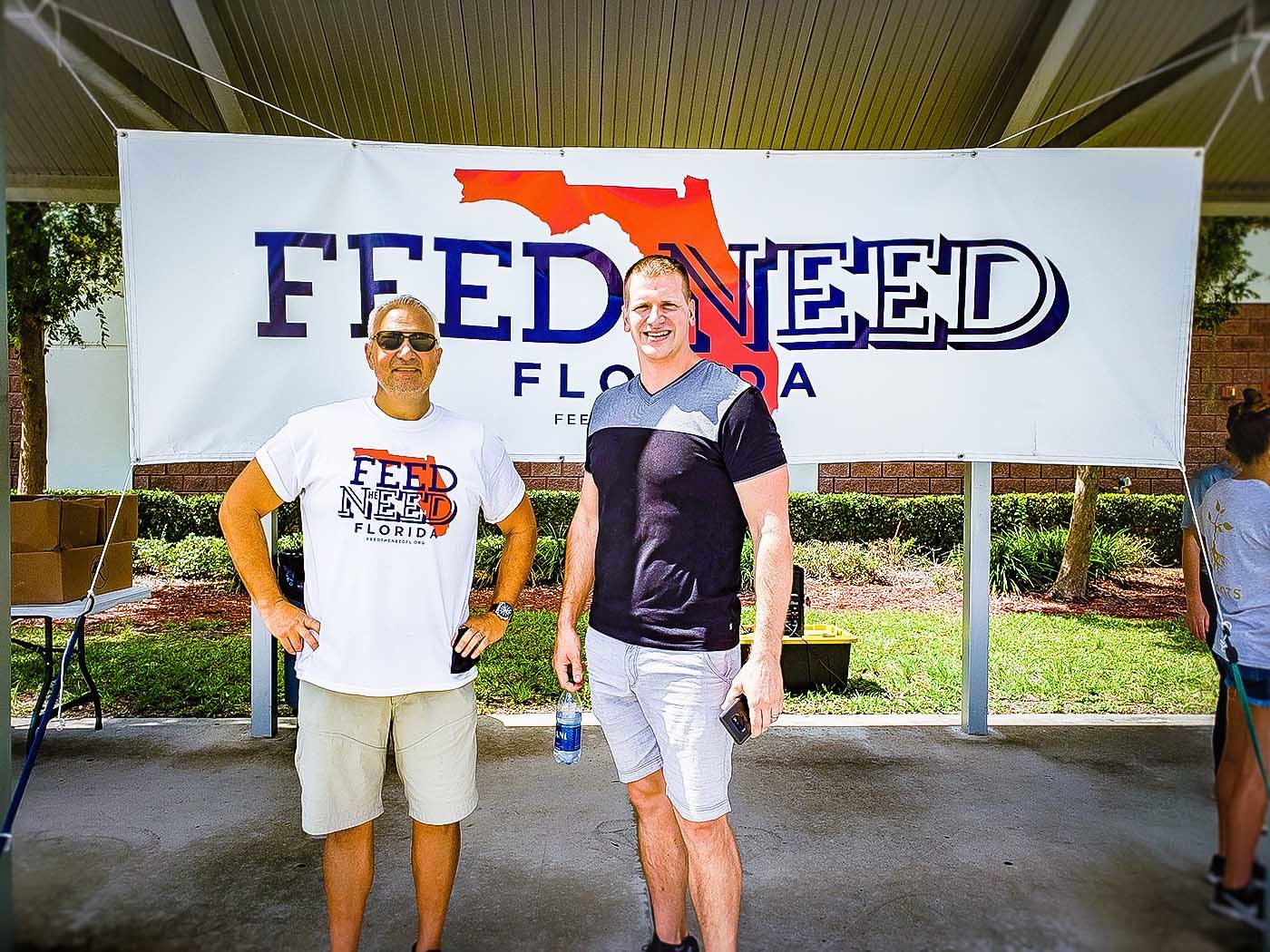 Volunteerism is part of Regions Bank's community engagement efforts. Every year, bank associates volunteer thousands of hours to support organizations that address community challenges. Regions’ associate John Backman, right, worked with John Rivers, left, and his Feed the Need nonprofit in Orlando to distribute meals to those in need.