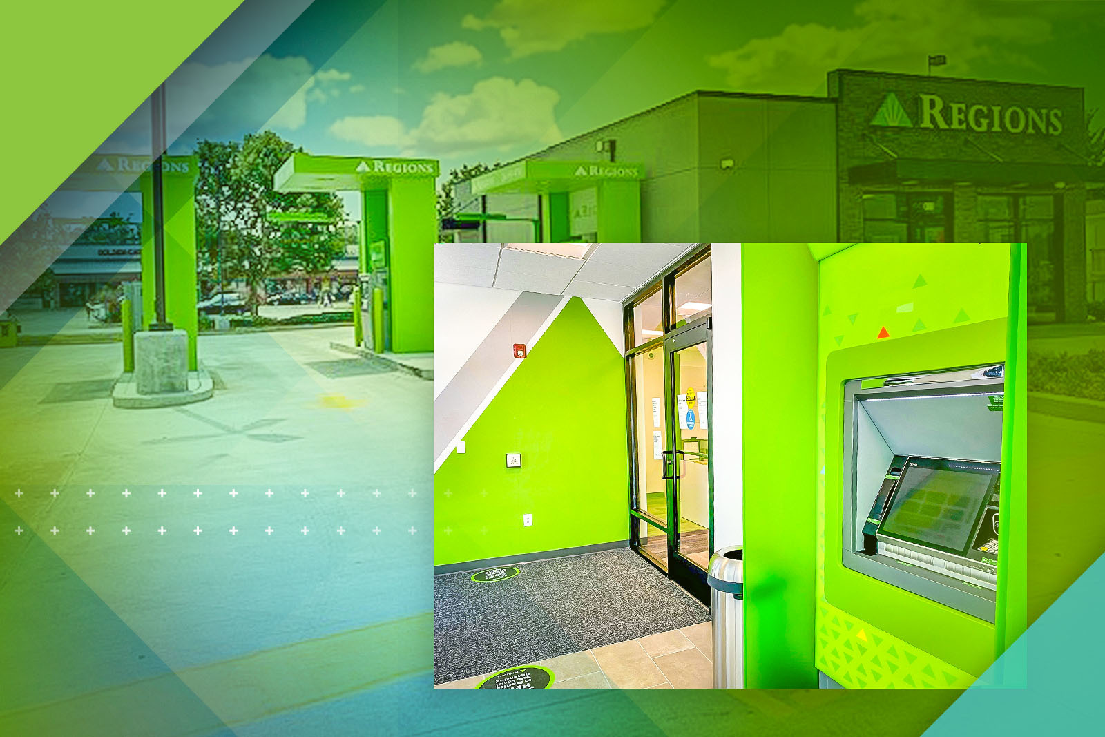 Regions Video Bankers offer personal service well into the evening and during weekends and holidays. The Smyrna branch has Video Banking ATMs in the drive-through and foyer. 