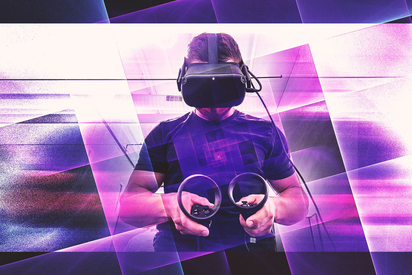 man using VR equipment