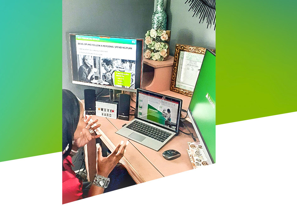 Regions Financial Wellness Manager Shalonda Tillman delivers financial education virtually.