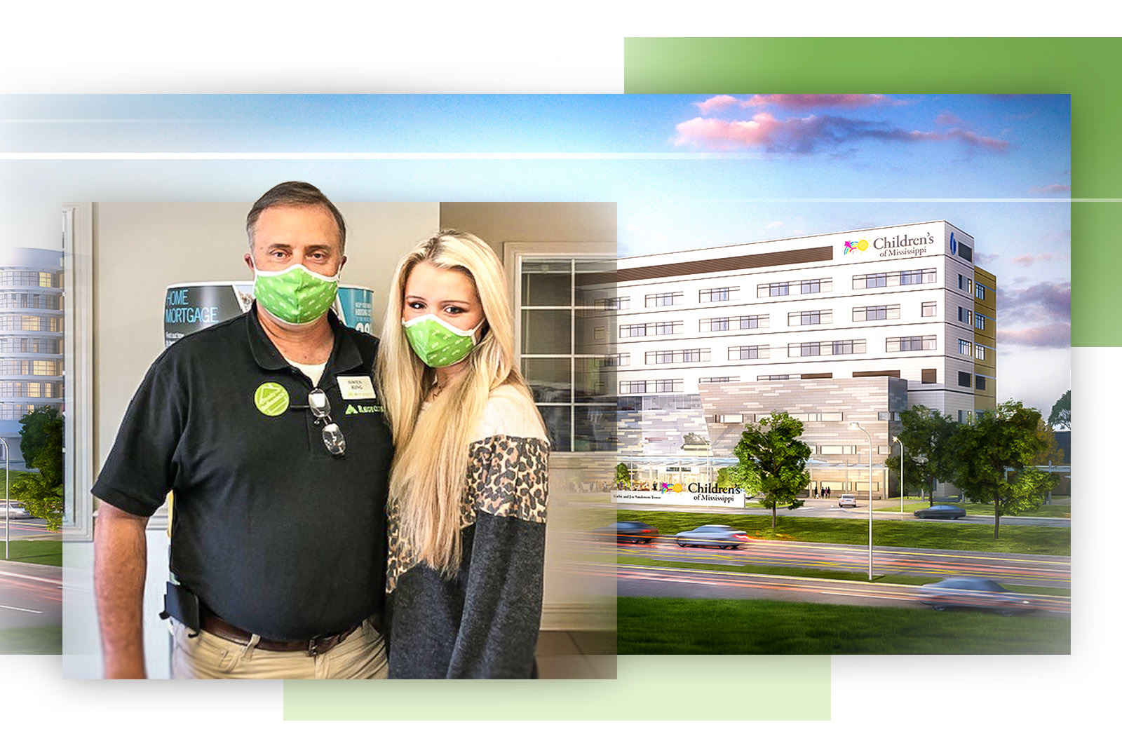 Regions' Brookhaven branch manager, Owen King, left, says Children’s of Mississippi has helped his daughter, Madeline, right, in her cancer treatment.