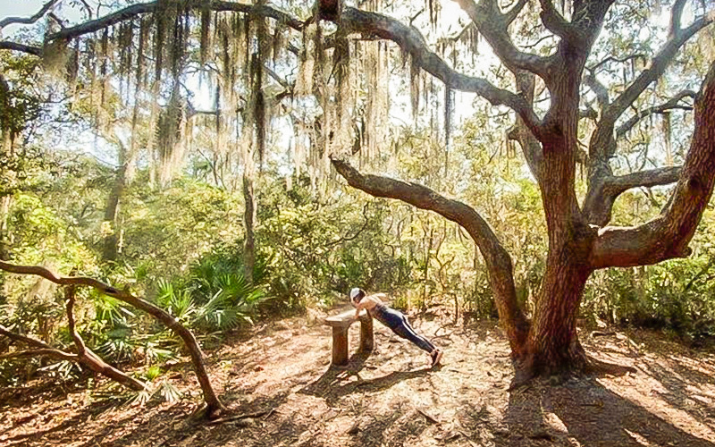 Xinran Zhao getting fresh air and a little physical activity.