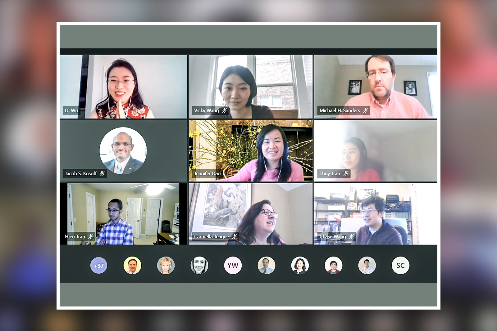 Regions video conference screen