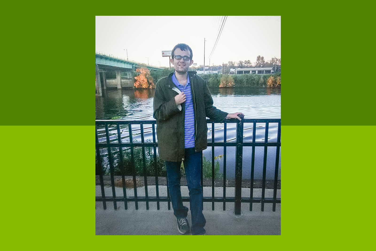 Taylor Wombwell and his family are moving to Tuscaloosa to be closer to Arts ‘n Autism. Here, he is exploring his new hometown on the banks of the Black Warrior River.