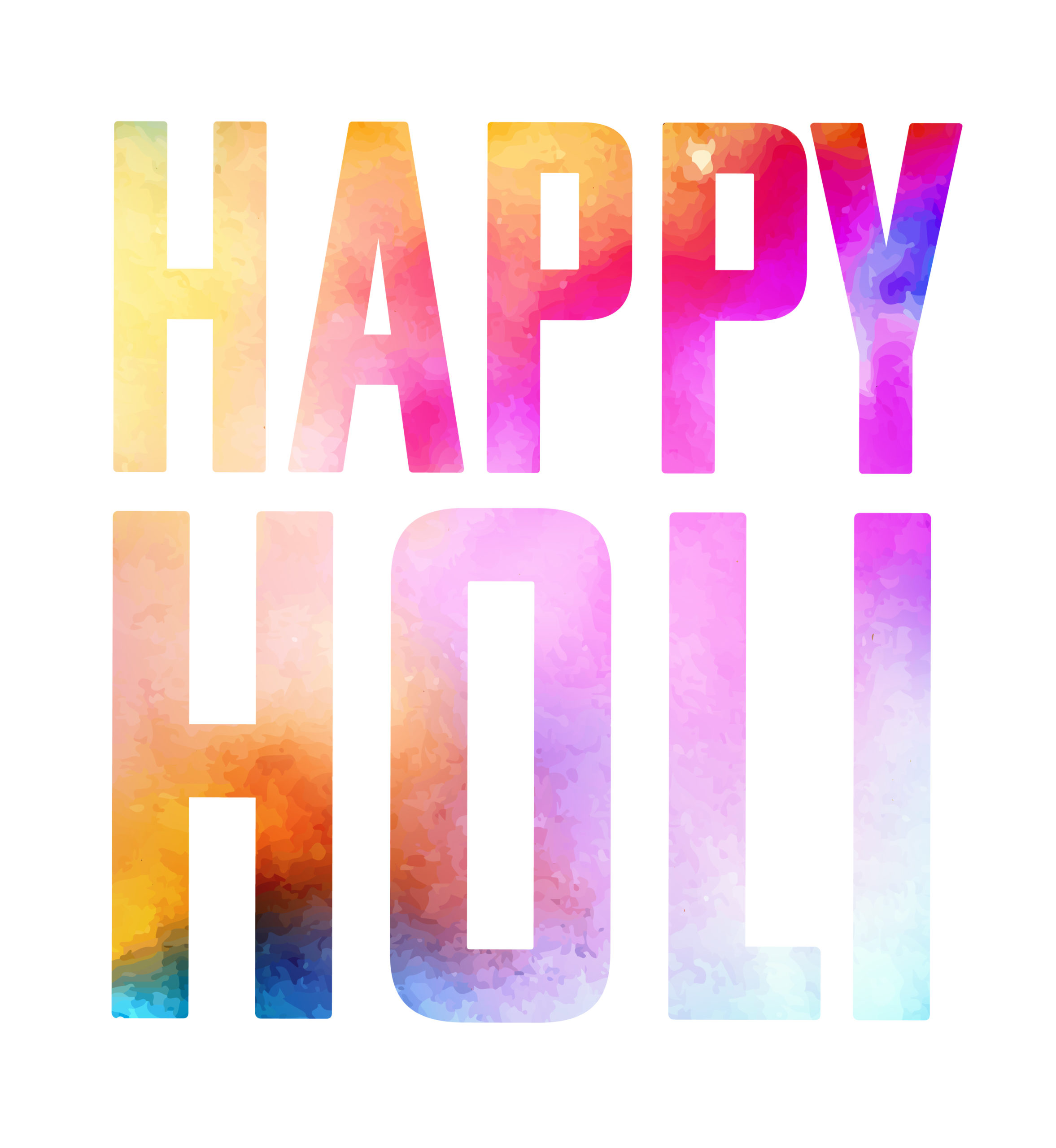 Happy Holi (written in colorful, bold text).