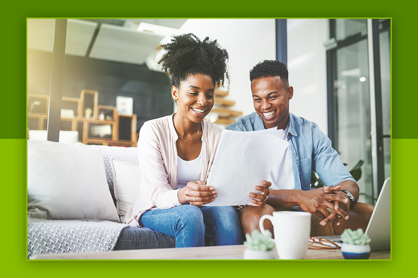 couple reviewing documents