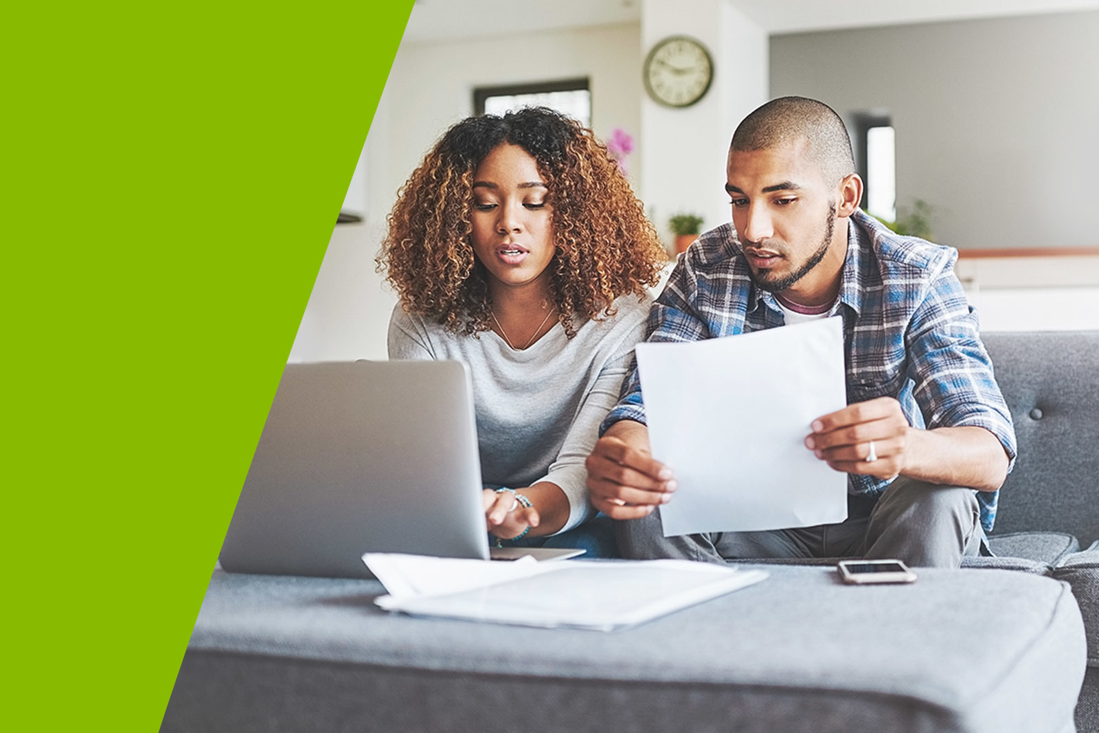 couple reviewing documents