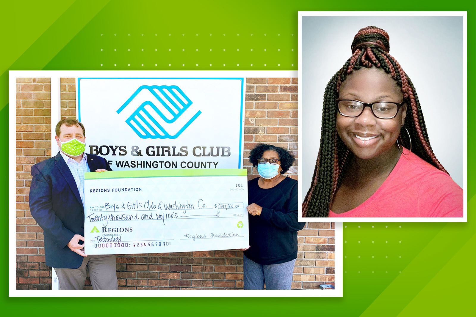 check presentation photo and girl photo