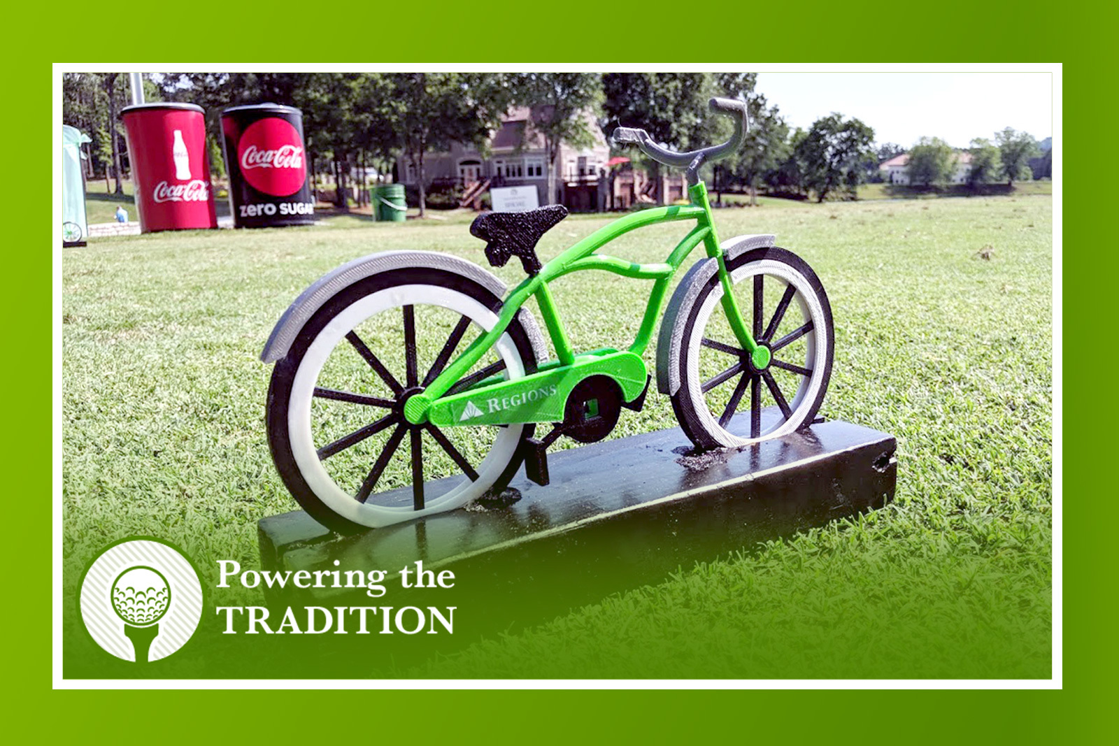 photo of bike replica on grass