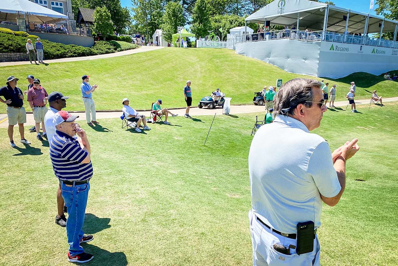 A spectator cheering at the Regions Tradition