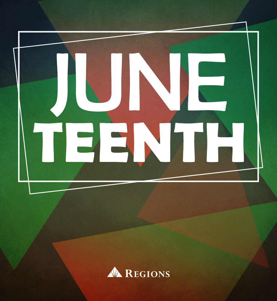 Triangle pattern. Text: Juneteenth.