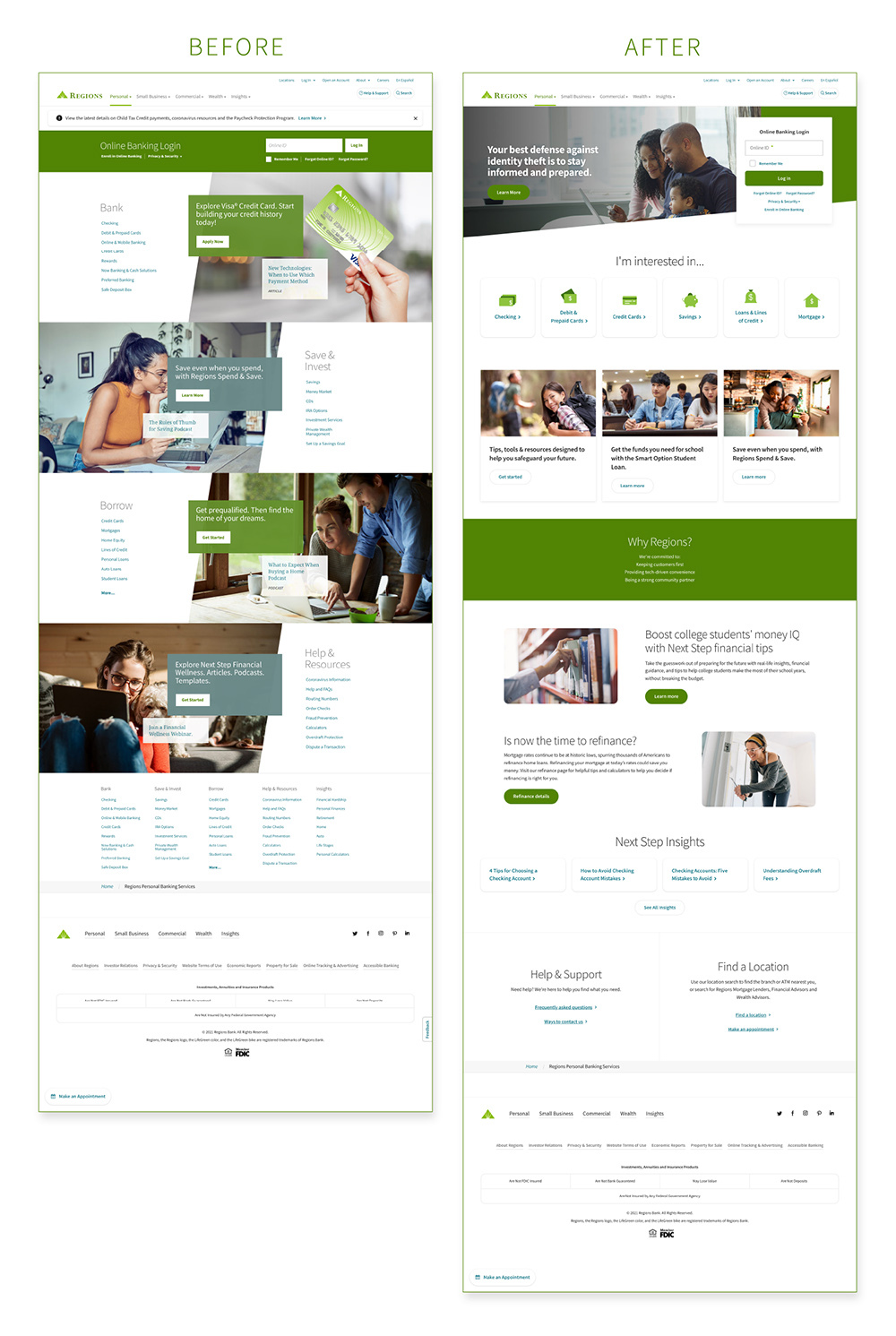 regions.com before and after screenshots