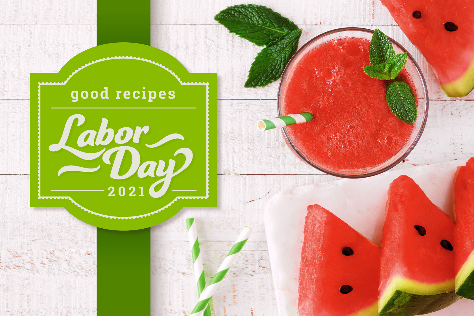 watermelon slices and drink