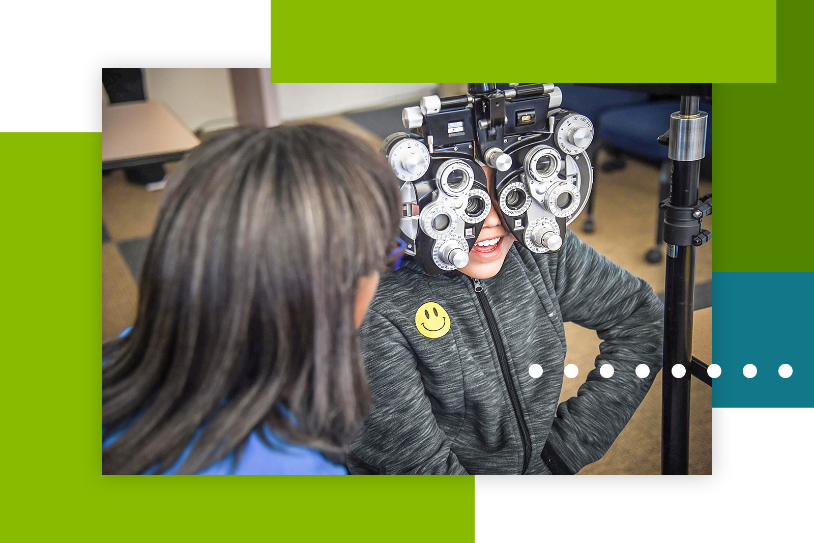 child getting eye exam