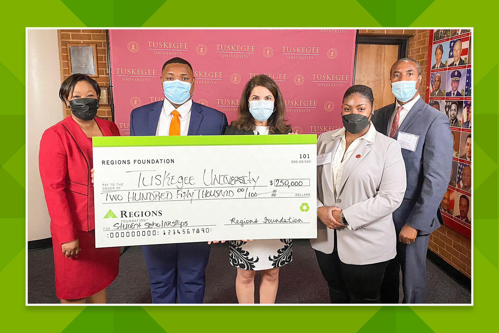 Photo of Regions Foundation check being presented