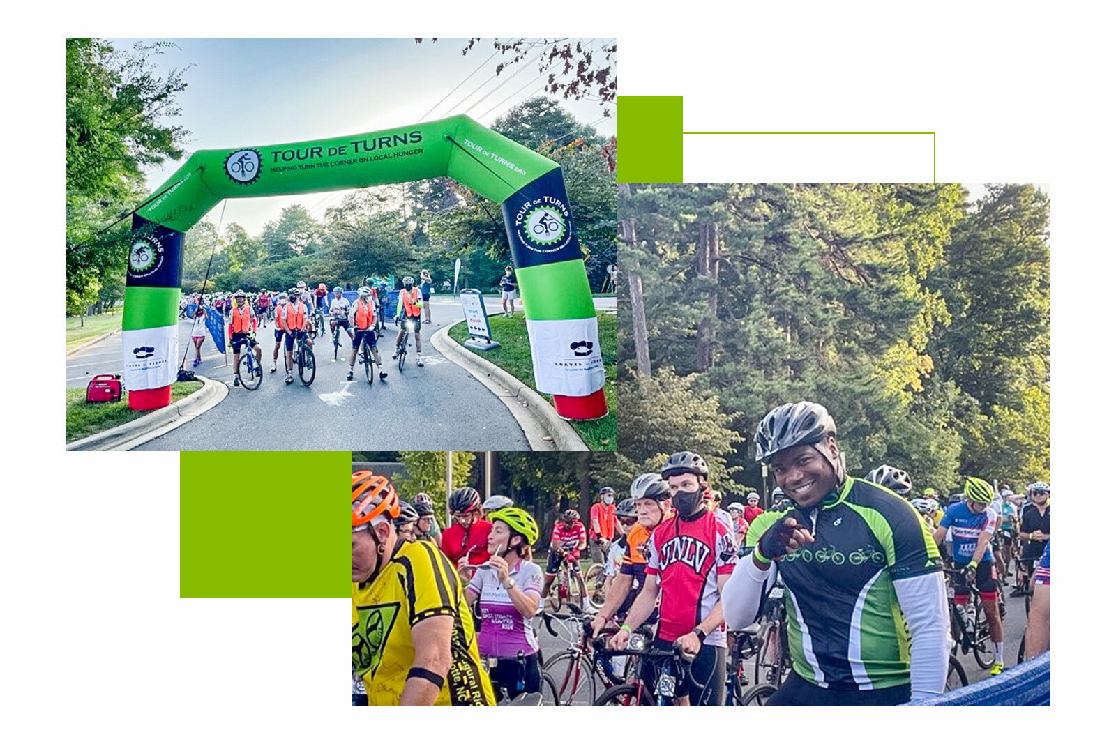 photos of people on bikes from Regions Tour de Turns