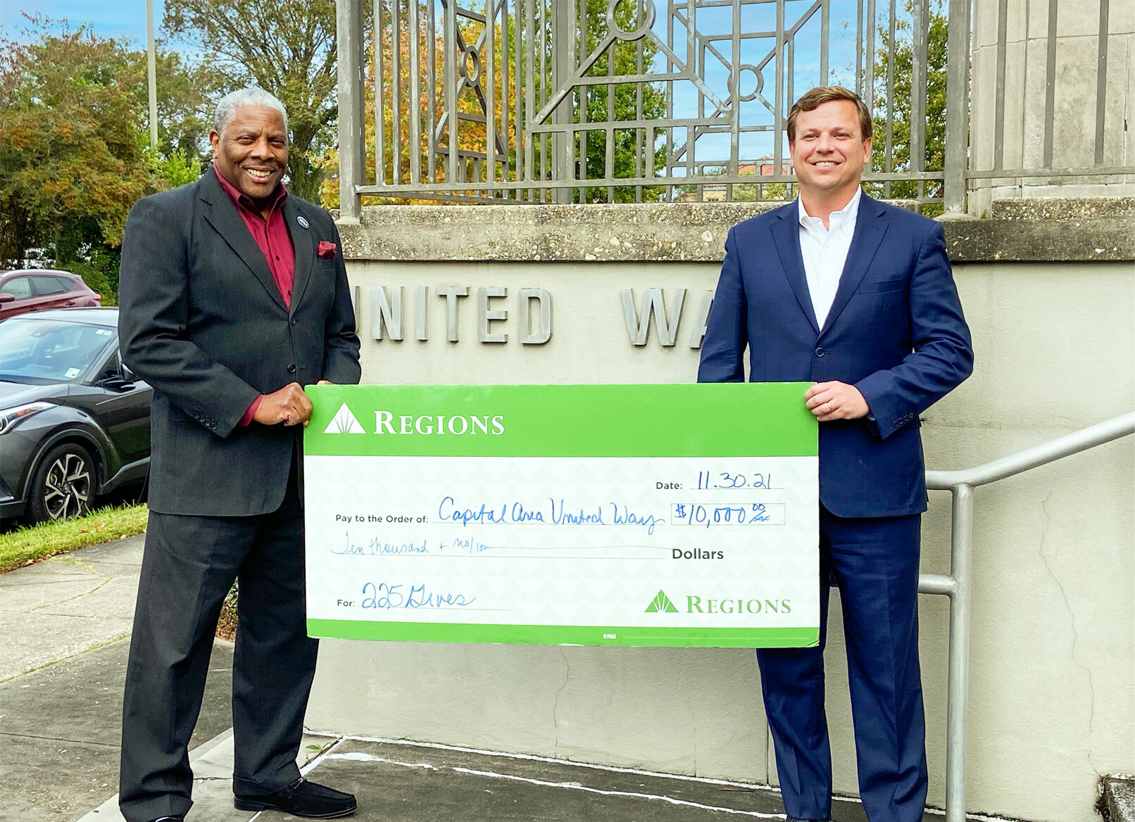 225GIVES check presentation