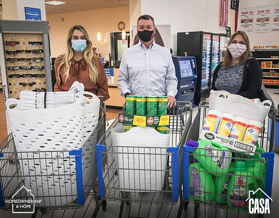 photos of Regions associates shopping for welcome baskets