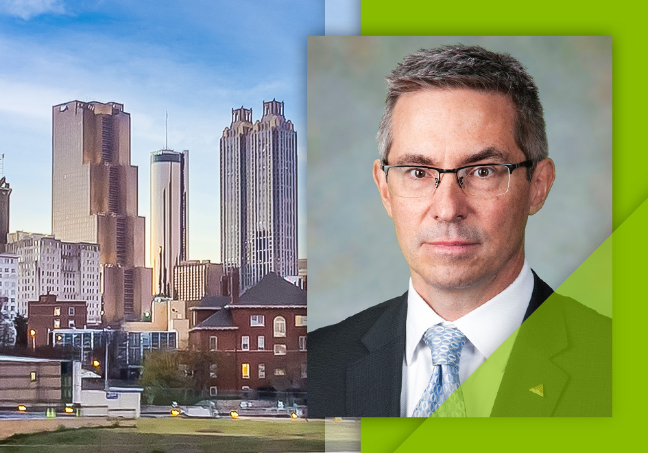 photo of Leo Loughhead and Atlanta Skyline
