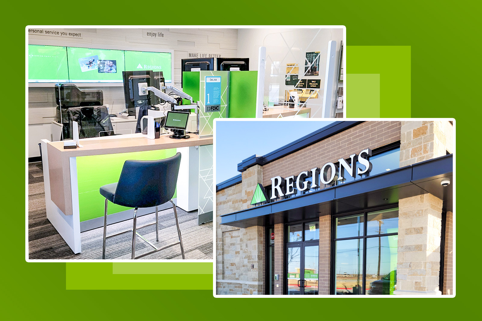 photos of interior and exterior of Windsong Ranch Branch