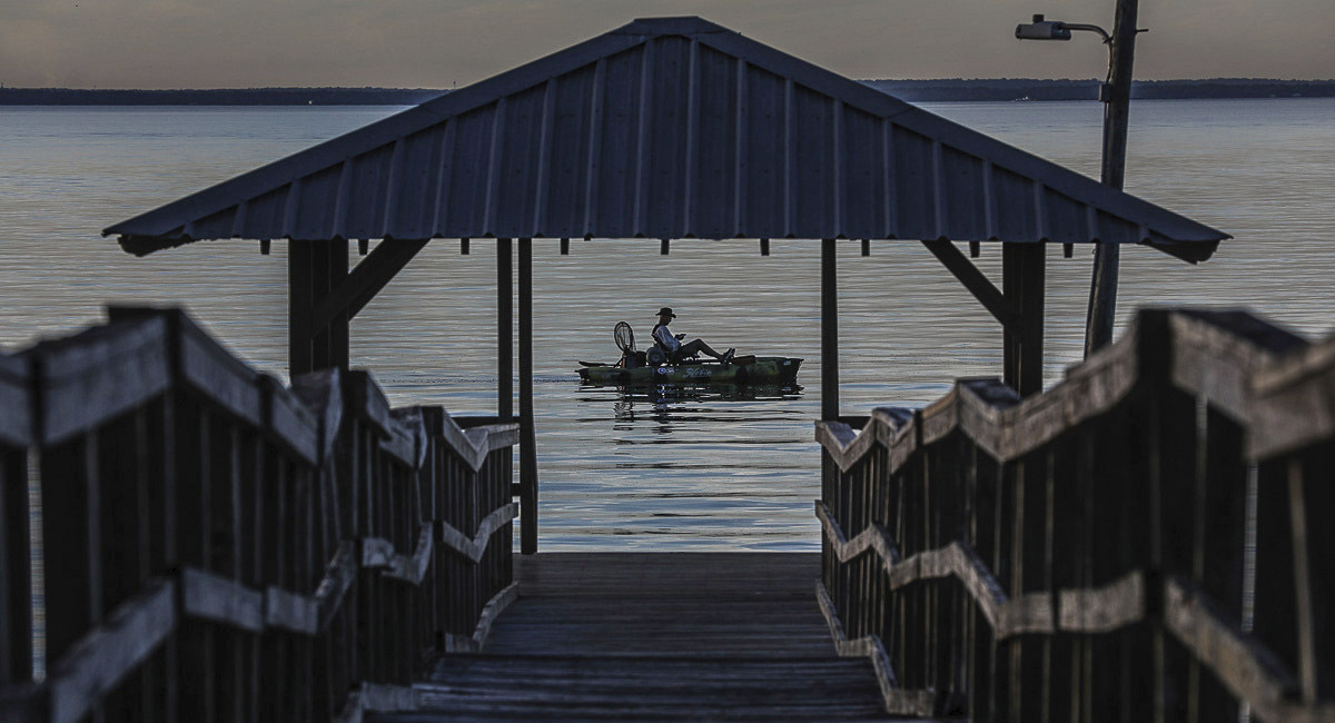 A kayaker in Fairhope, Alabama