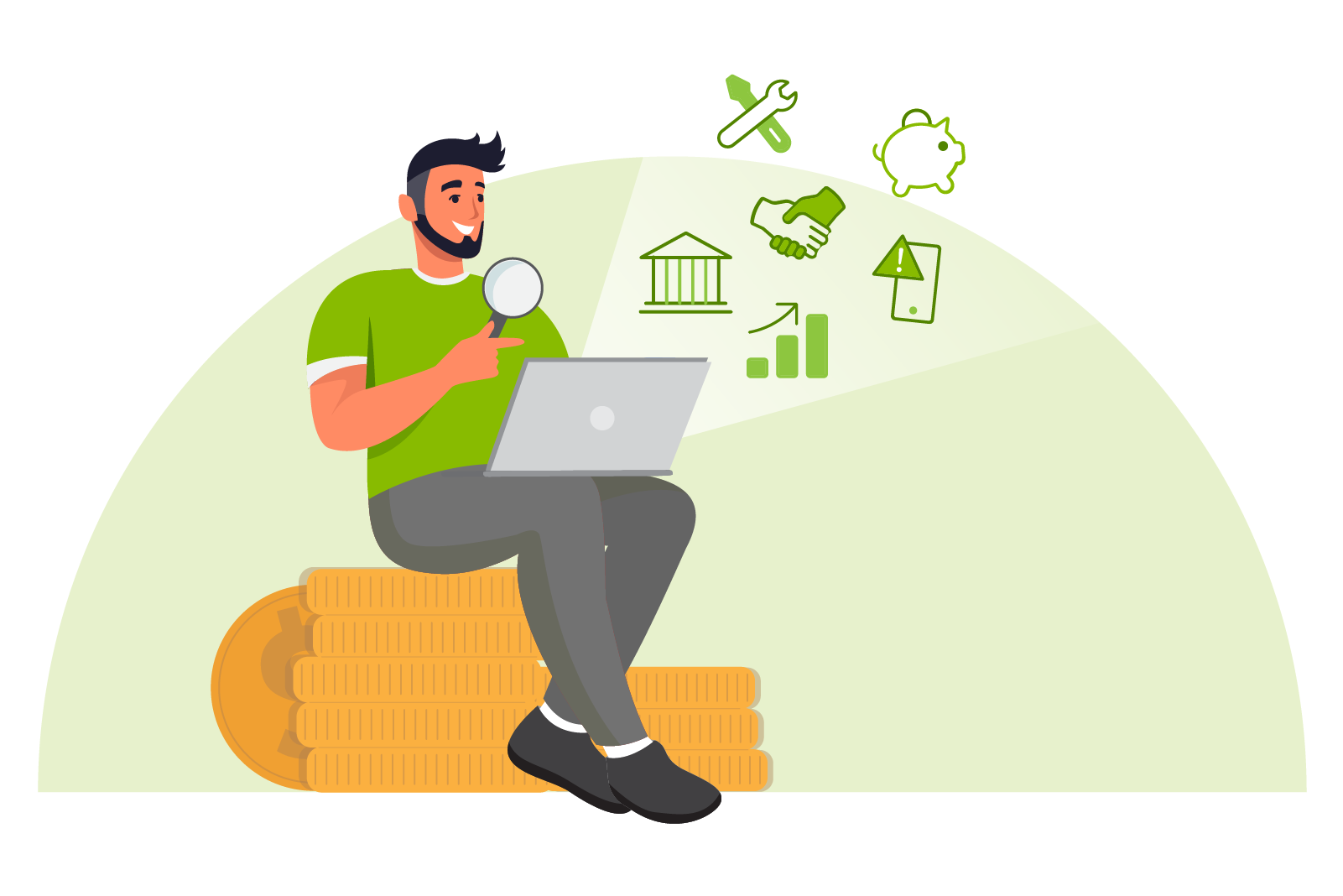 illustrating of man on laptop