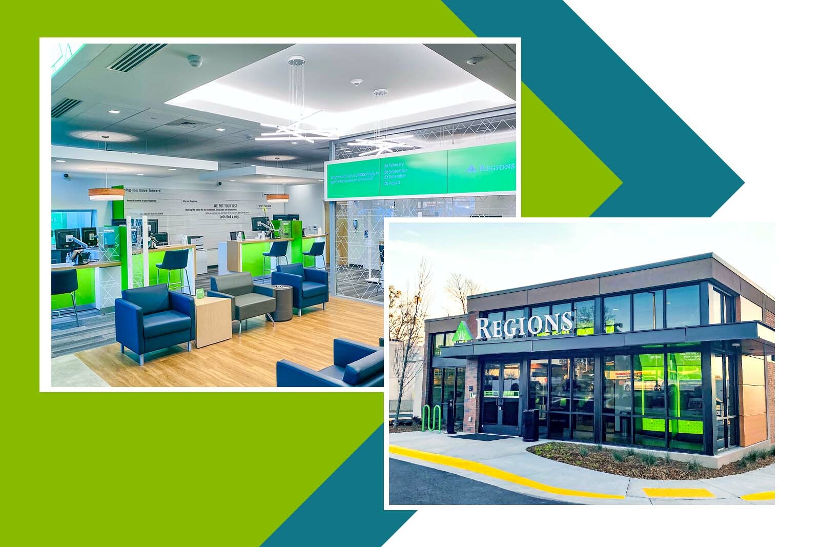 interior and exterior of Merchants Walk branch