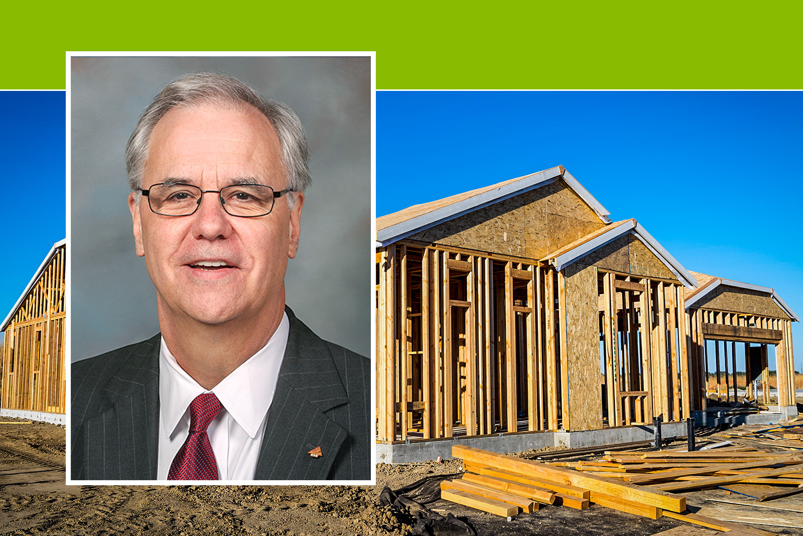 Photo of man in front of construction site.