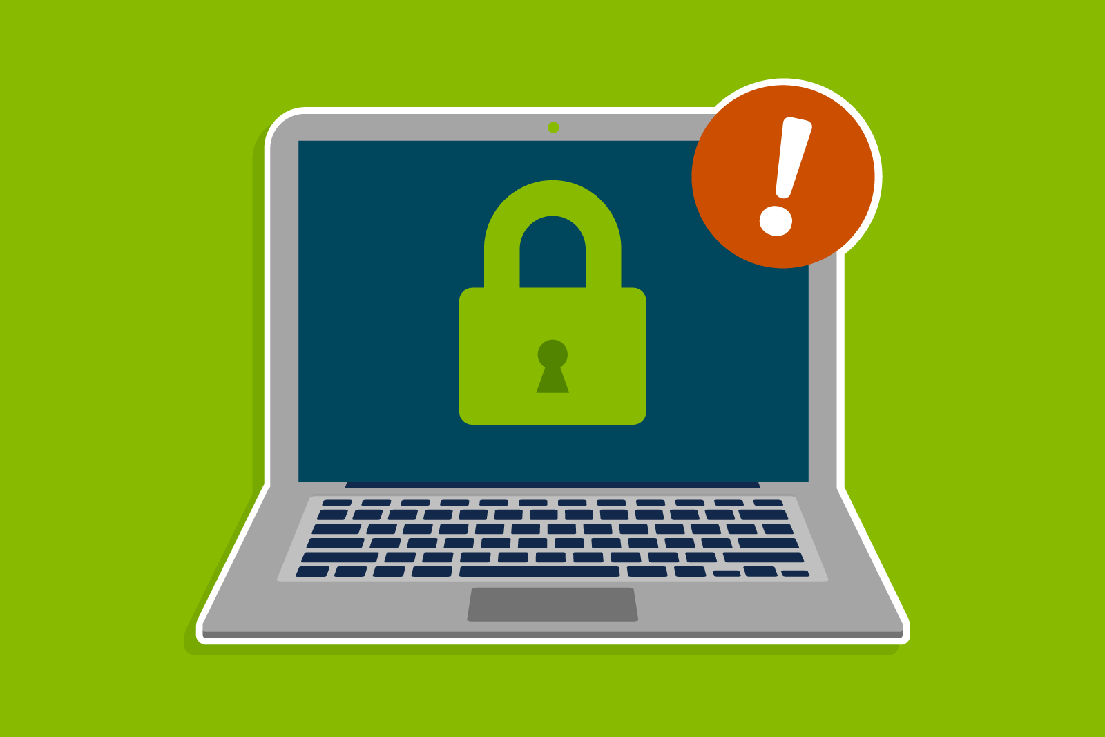 illustration of laptop with padlock on screen