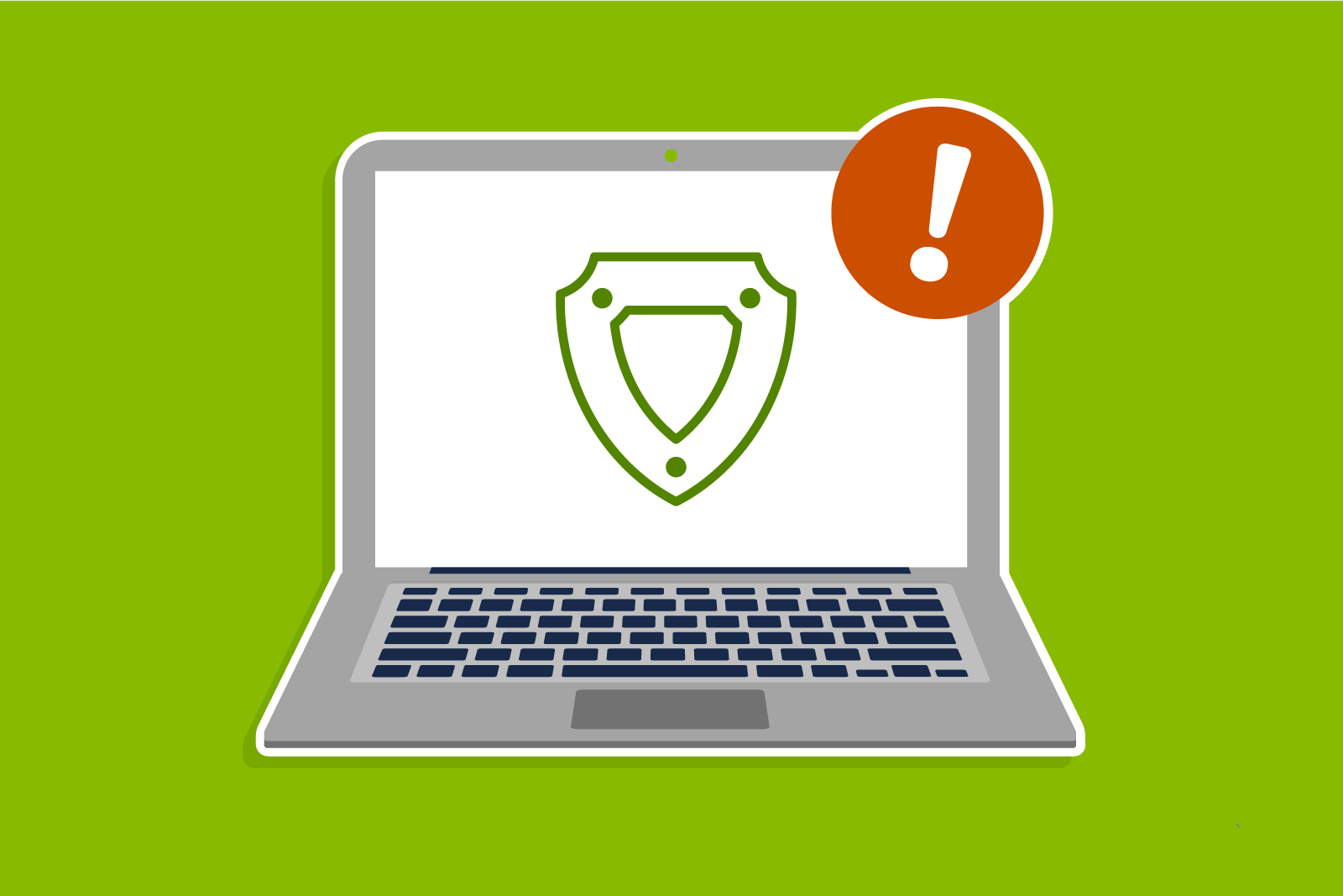 illustration of laptop with shield icon on the screen