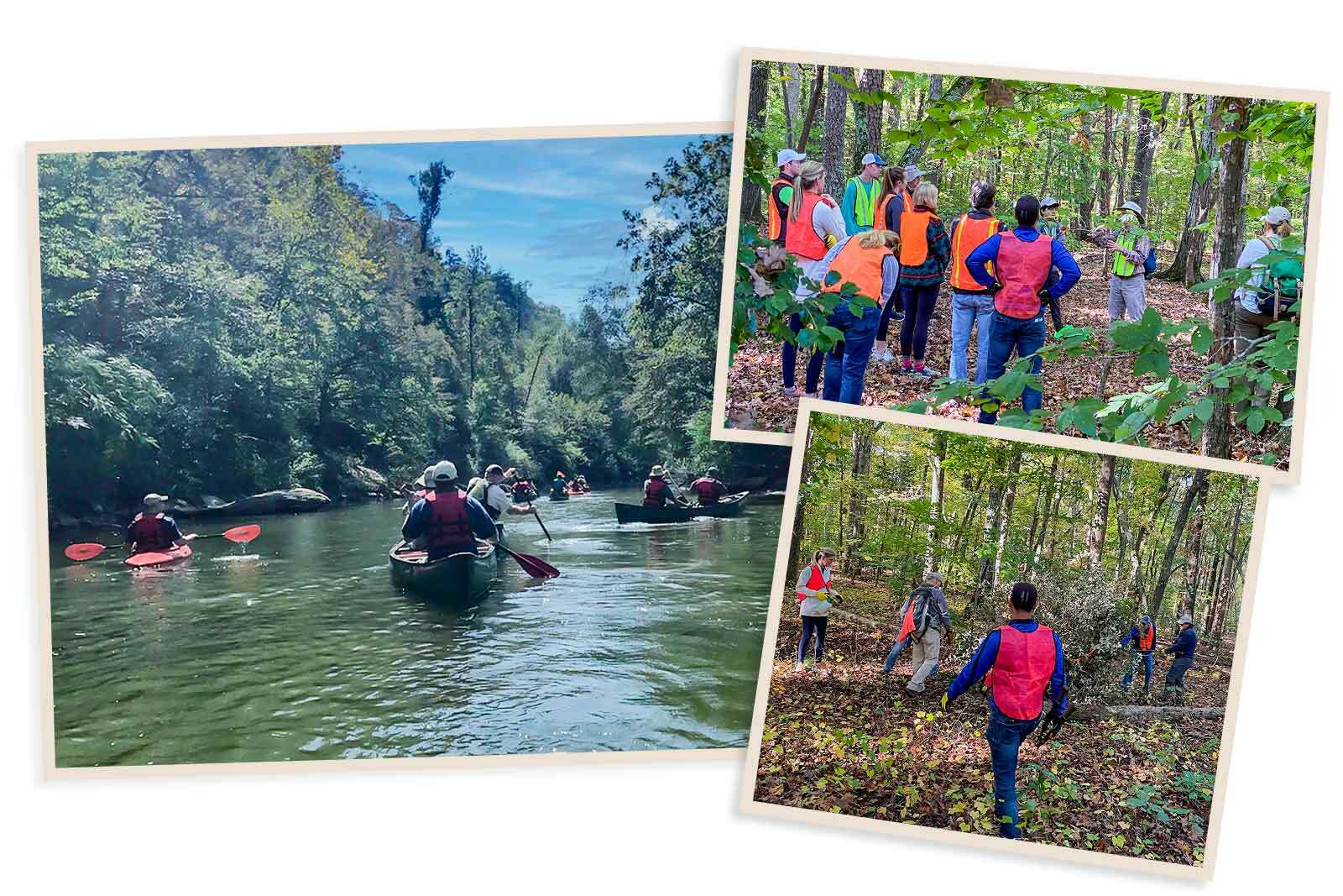 collage of Cahba river volunteers