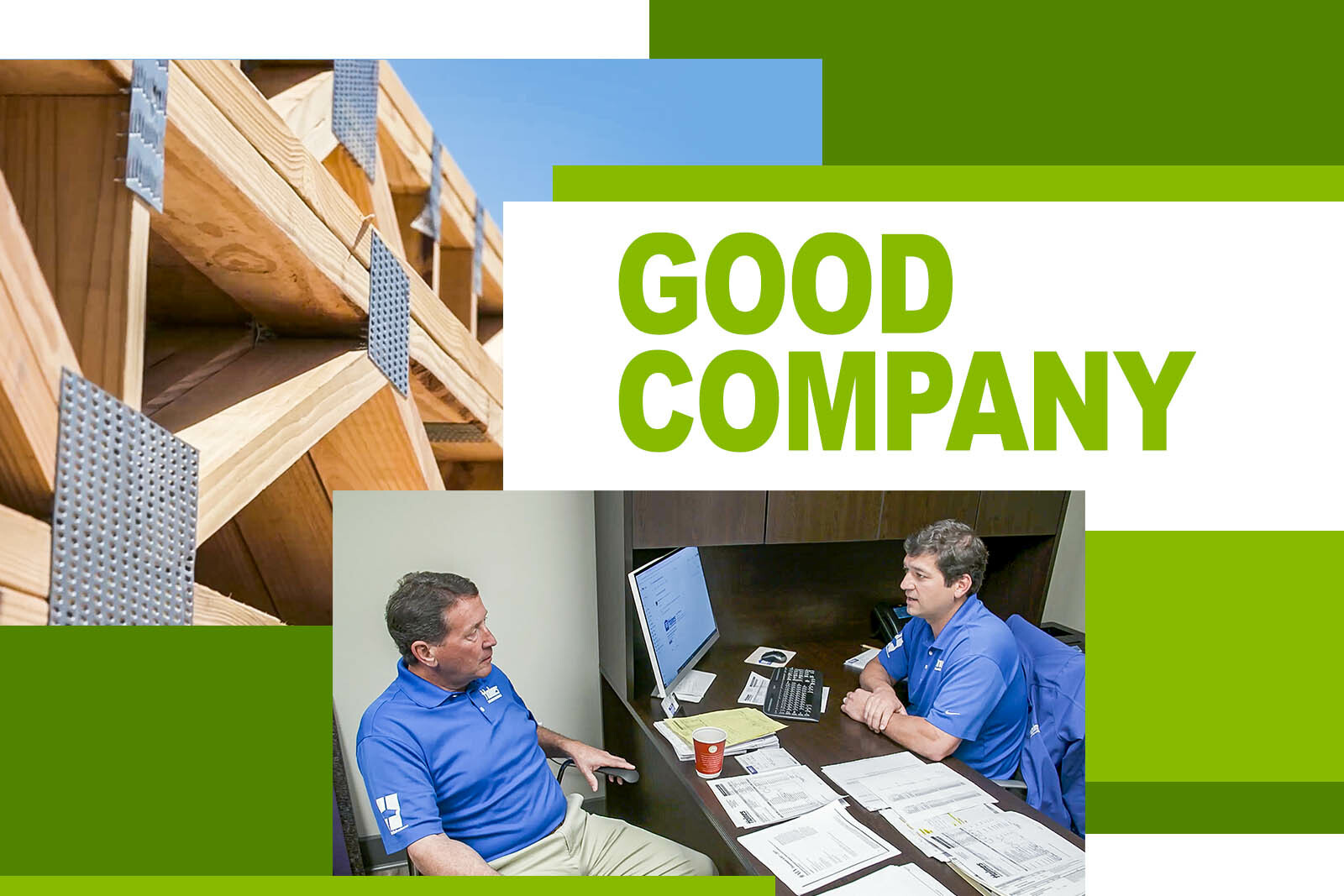 collage of images with logo