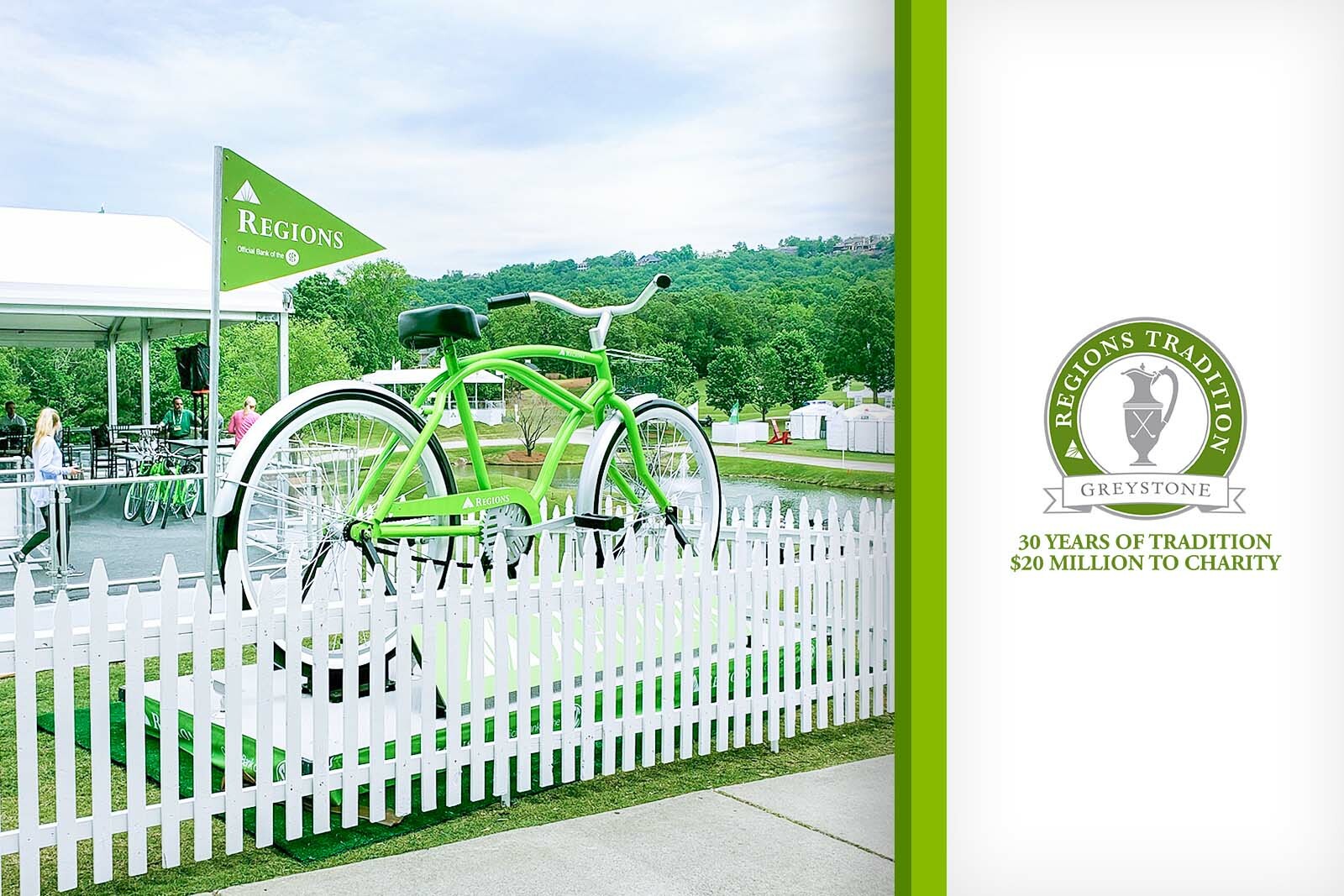 image of bicycle in front of golf course