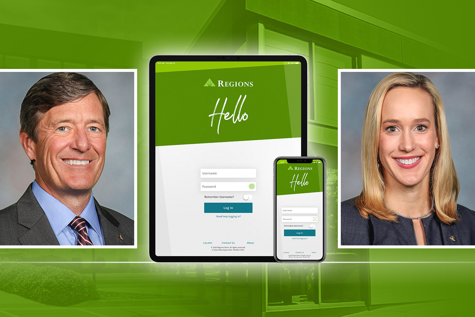 Two people smiling for camera