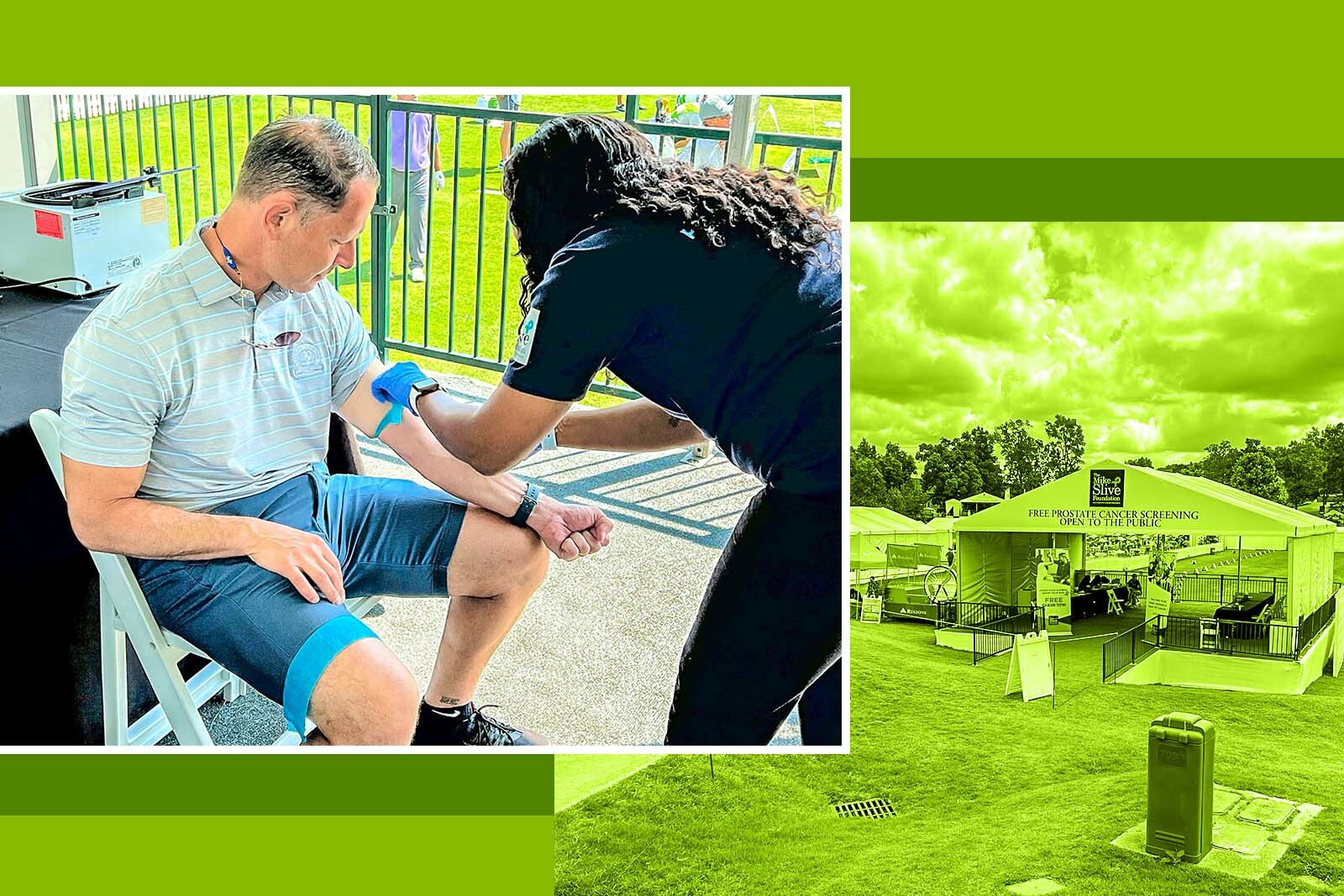 man getting health screening