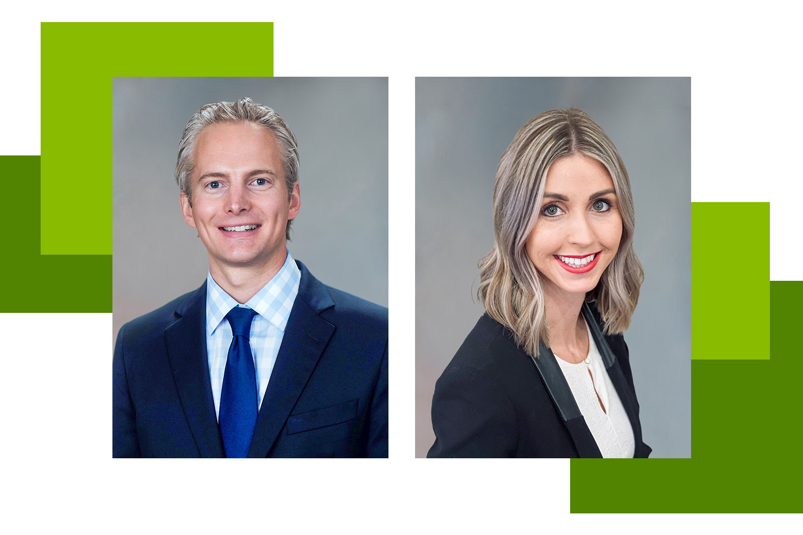 Headshots of Cameron Cooper and Tara Odell