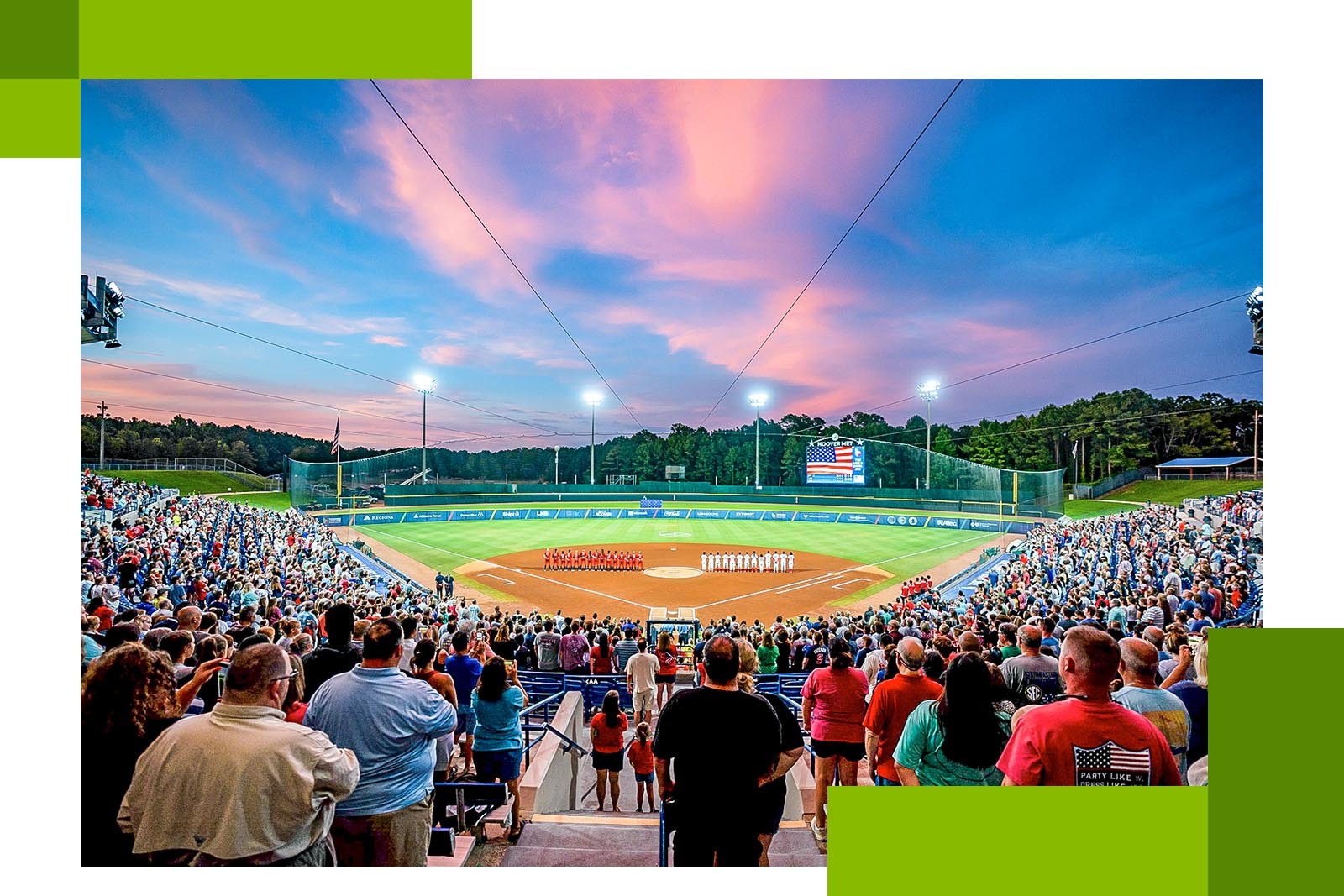 sports stadium showing softball game at The World Games