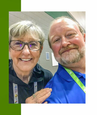 two people smiling for camera