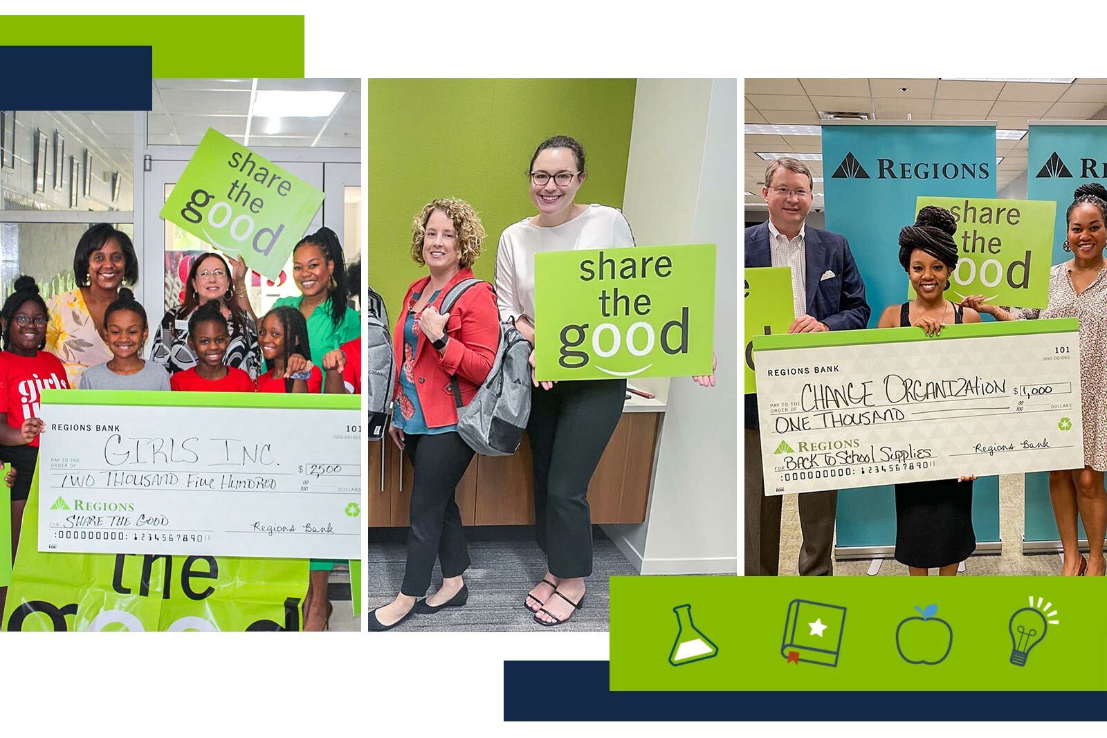 photos if check presentations and Share the Good events