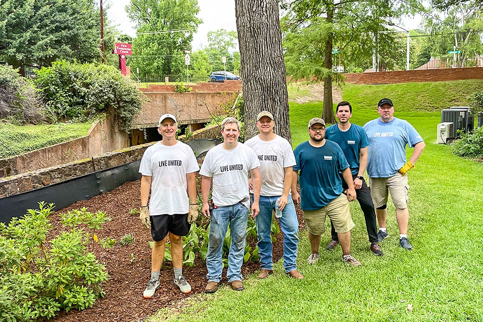 men posing for camera