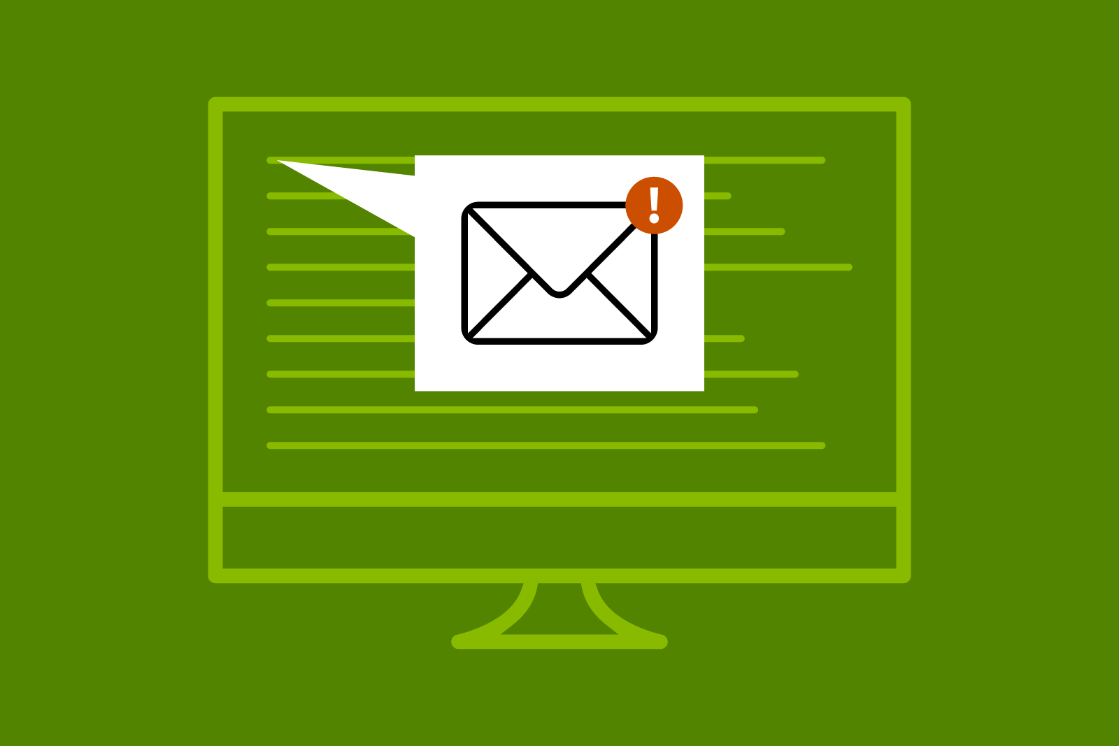 illustration of computer screen with email message