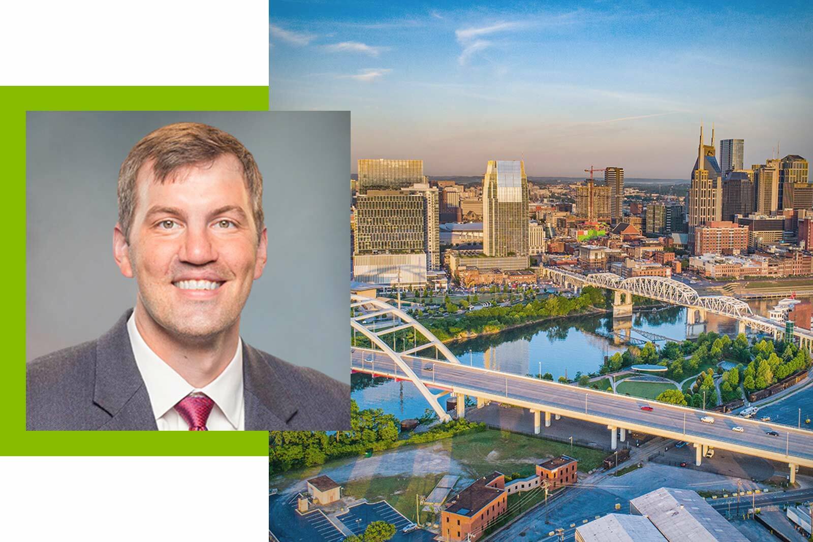 photo of Stephen Russell and Nashville, TN skyline