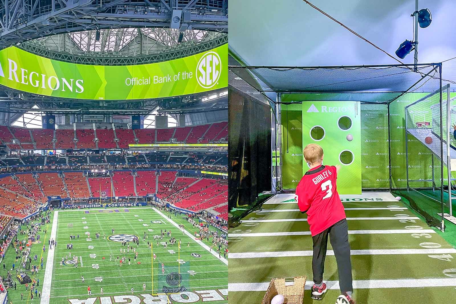 college football field and games