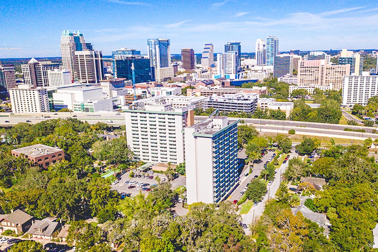 Arial photo of Kinneret Apartments