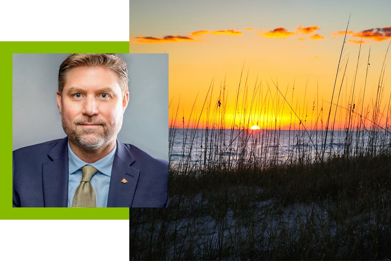 Photos of John O'Mera and the Gulf Coast at sunset