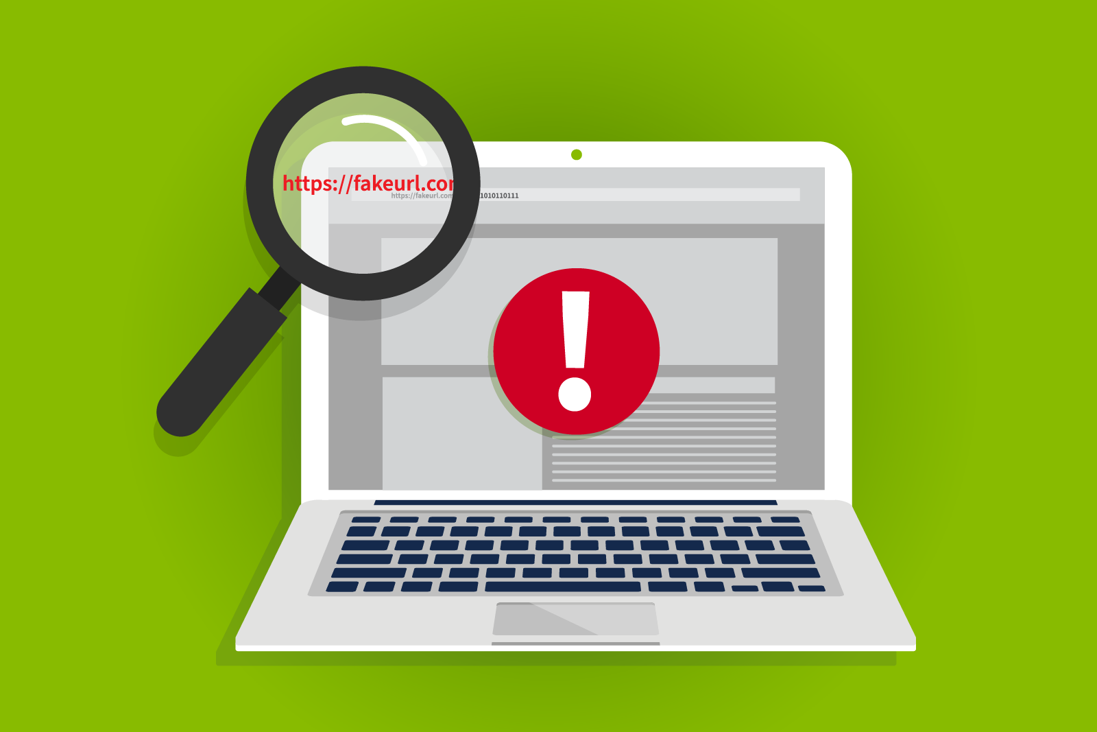 Illustration of a laptop with a mock up website on...