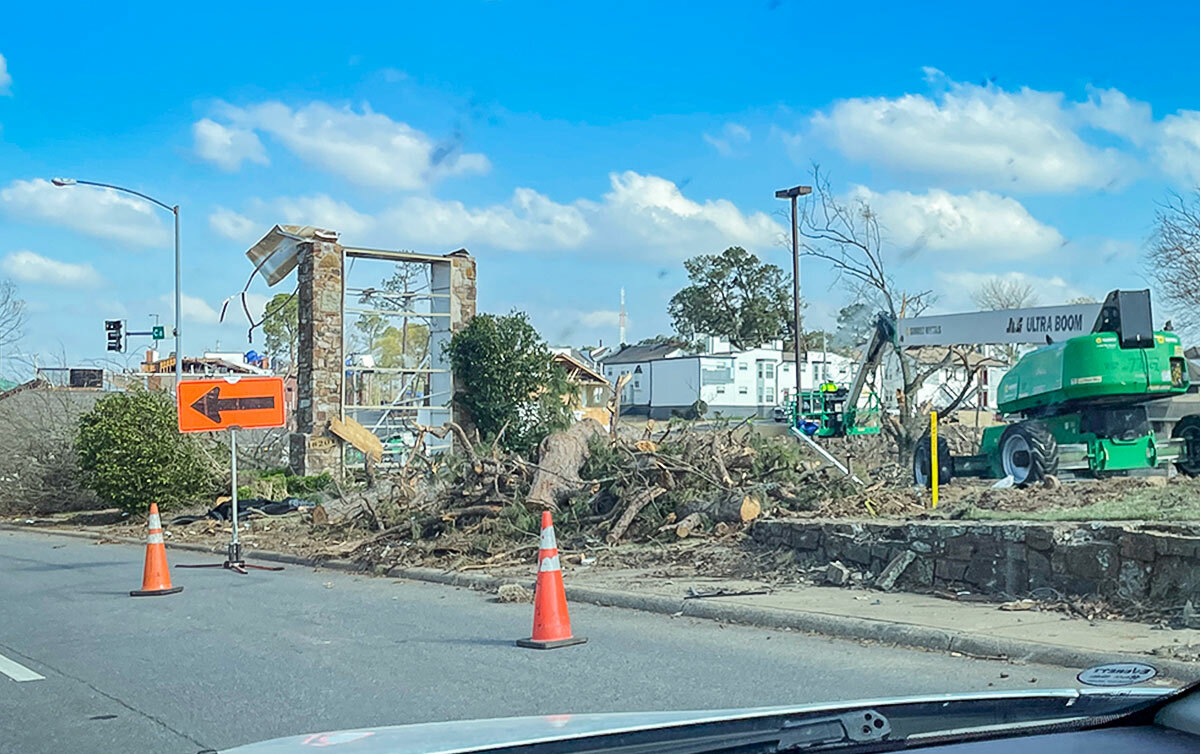 Damage at Little Rock branch